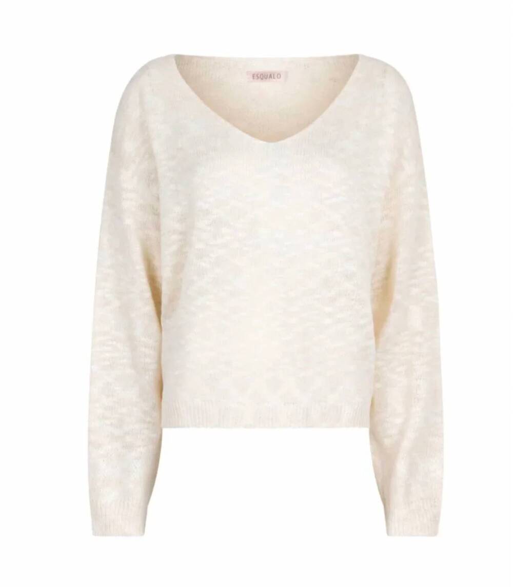 NEW ESQUALO women's ombre boxy slub sweater in champagne / beige